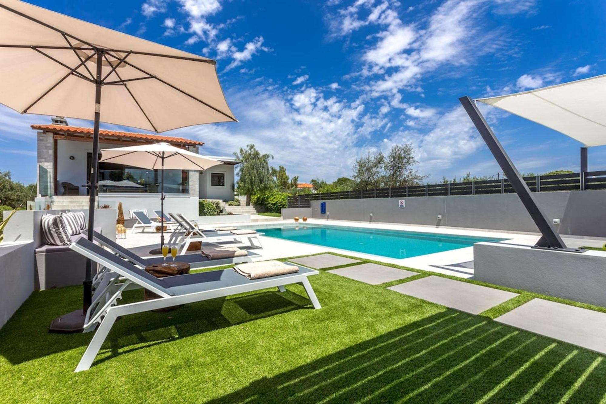 Villa Ampelaki - Premium Villa With Heated Pool Kounoupidhianá Eksteriør bilde